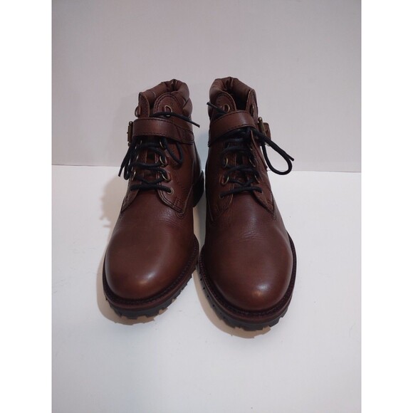 Nautica Mens 9M Brown Leather Boots Strap Buckle Tie Ankle Chukka main image 8
